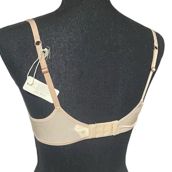 Aerie Smoothez Tan Nude Mesh Unlined Balconette Bra 32B N0332 - Picture 3 of 6